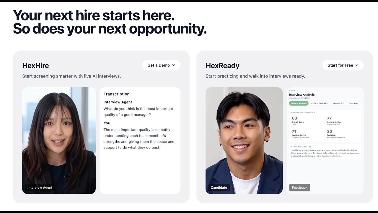 HEX AI Interviews (1-min Demo)