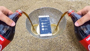 experiment lenovo phone vs underground coca cola and mentos