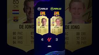 FIFA 21 VS FIFA 22 BARCELONA RATING #fifa #fifa21 #fifa22 #barcelona #laliga #messi #dembele