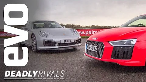New Audi R8 V10 Plus vs Porsche 911 Turbo S | evo DEADLY RIVALS
