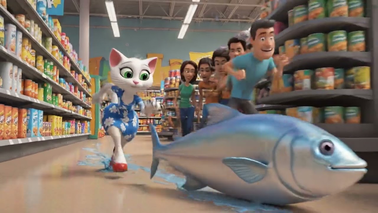 MAMA CAT BUYING FISH