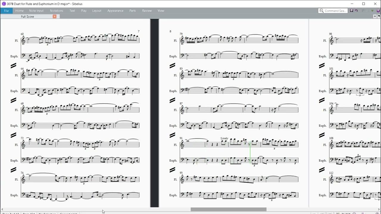 3078 Duet for Flute and Euphonium in D major YouTube