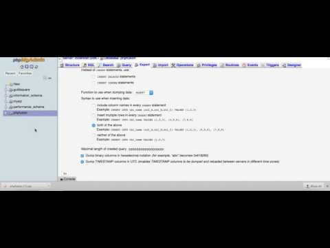 SQL Backup via PHPMyAdmin - Version 7 to 9