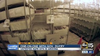 What does Gov. Doug Ducey think of the backlog of rape kits in the state?