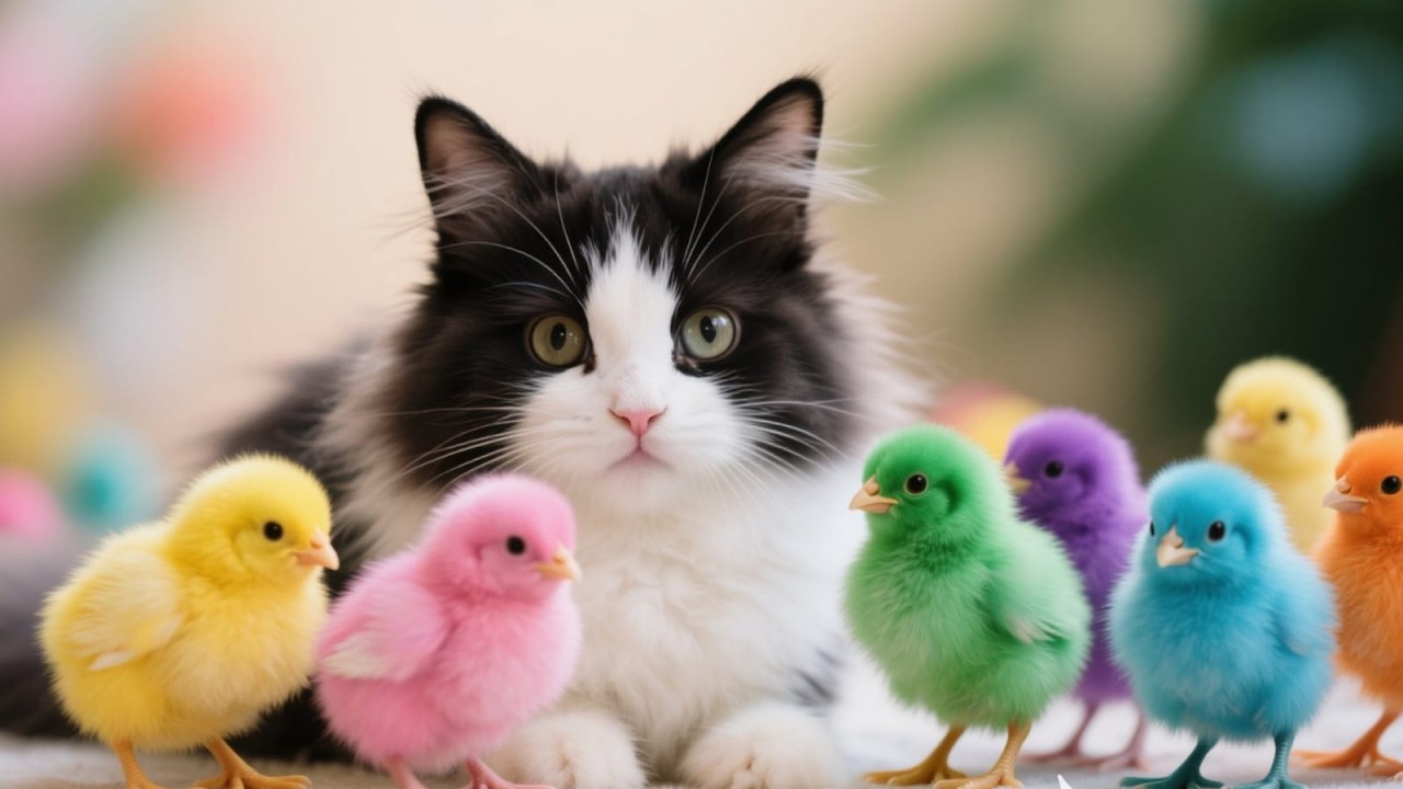 Catch Color Chicken, Cute Chicken, Duck, Rainbow Chicken, Rabbit, Cute Animals