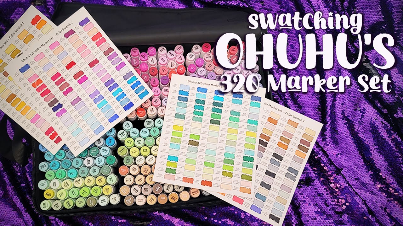 OHUHU 320 MARKER SET 💜 UNBOXING + SWATCHES 🖊