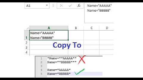 Solve Double Quotes Issue When Copying From Excel Contents