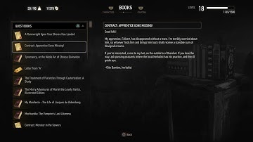 BOOKS: Contract: Apprentice Gone Missing! (Witcher 3 In-Game Lore Read Aloud)
