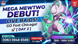 🔥 MEGA MEWTWO DEBUT LIVE! 🧬 Day 2 GO Fest Chicago Raids! #PokemonGO #MegaMewtwo #ShortsLive