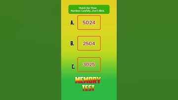 Memory Test 01- Remember Numbers IQ Test| 😂🔍#shorts #gamer #quiz