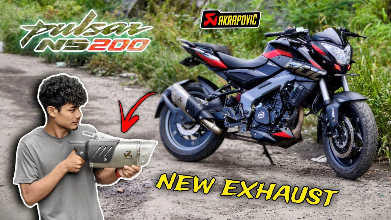 NS 200 BS7 EXHAUST MODIFICATION |⚡AKRAPHOVIC | HOW TO INSTALL EXHAUST IN NS 200 🤔 #ns200 #modified