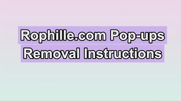 Remove Rophille.com Pop-ups