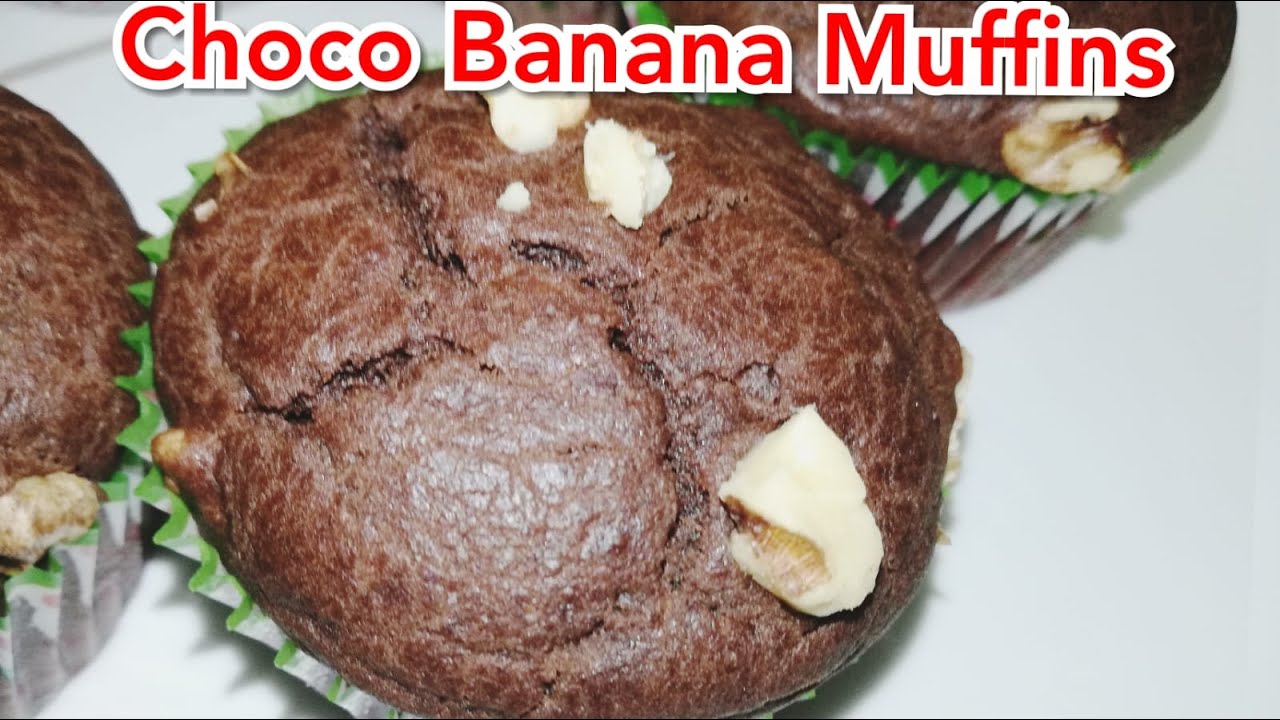 Choco Banana Muffins | Chocolate Banana Muffins | Kids Favorite Cake | Bakery Style Muffins in Oven