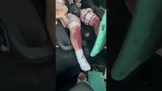 Toddler Covers Herself in Mums Lipstick Inside the Car