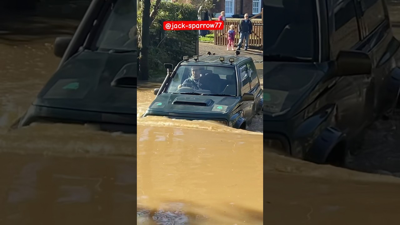 Flooded Rufford Ford crossing