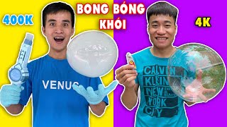 Súng Thổi Bong Bóng Tạo Khói Vs Bong Bóng Keo Cổng Trường - Đồ Chơi Con Nhà Giàu Và Nhà Nghèo Có Gì?