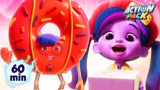 Donut Boy And Purple Girl Action Pack Action Cartoons For Kids
