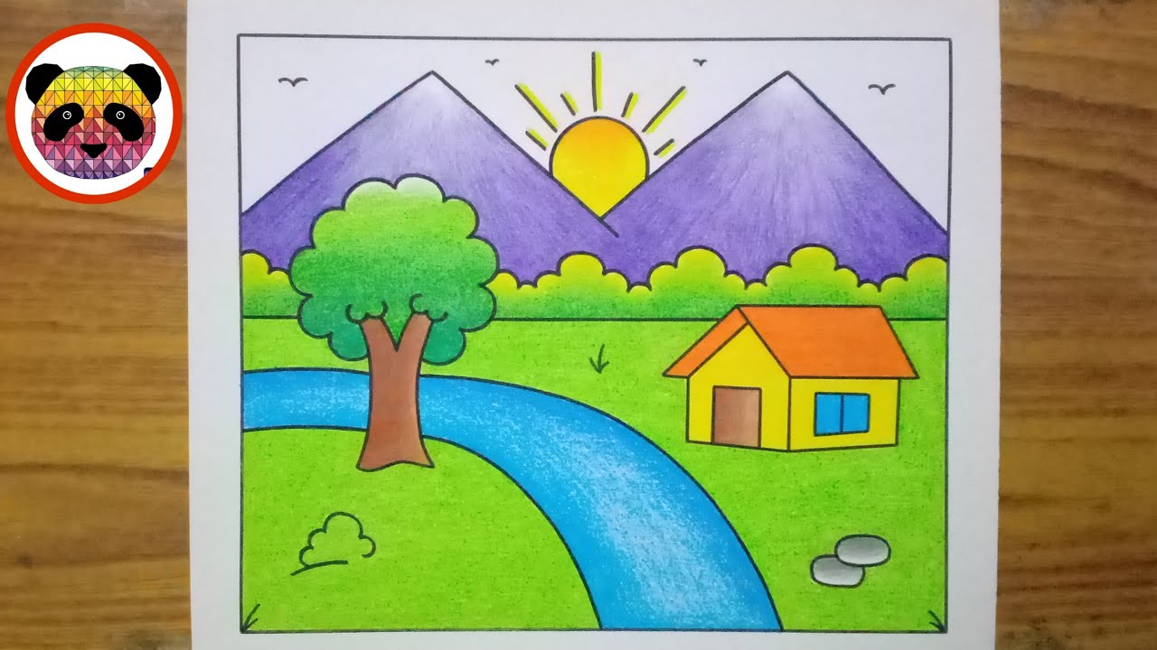How to Draw a Beautiful Landscape Very Easy Step By Step / Pencil
