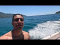 Boat Ride between Porto Timoni and Agios Georgios Corfu Greece 