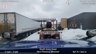 BigRigTravels LIVE - Pontoon Beach IL, Columbia MO, New Florence MO, snow and ice, Jan 10th 2025