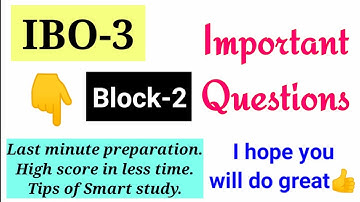 IBO-3 II Block-2 II Important Questions II Scoremax