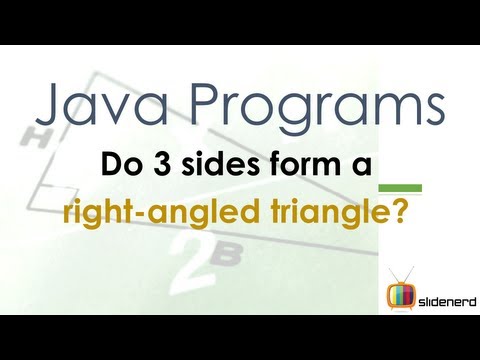 29 Java Test if 3 sides make Right Angled Triangle |