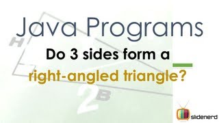 29 Java Test if 3 sides make Right Angled Triangle |