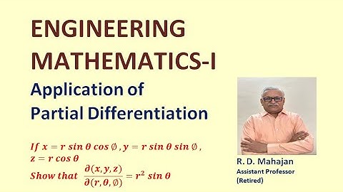 Engineering Mathematics 1I Unit 3: Application of Partial Differentiation I Topic: Jacobian