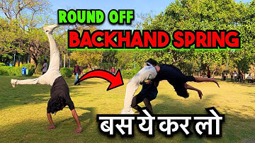 दुनिया का सबसे आसान तरीक़ाRoundoff backhand spring कैसे करे/round off backhand spring tutorial