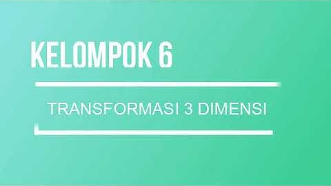 Transformasi 3D