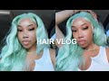 HAIR VLOG 001: mint green wig install⎜613 Lace Wig Ft. ULAHAIR