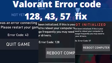 Valorant Error code 128, 43, 57  easy fix in 1 video 1000% fix