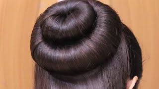 New Beautiful Cute Bun Hairstyle For Wedding By Self | Easy Long Medium Hair Juda Hairstyle Girls