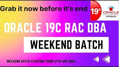 Oracle 19C RAC DBA online training  Weekend Batch- 2024 April From Racsinfotech