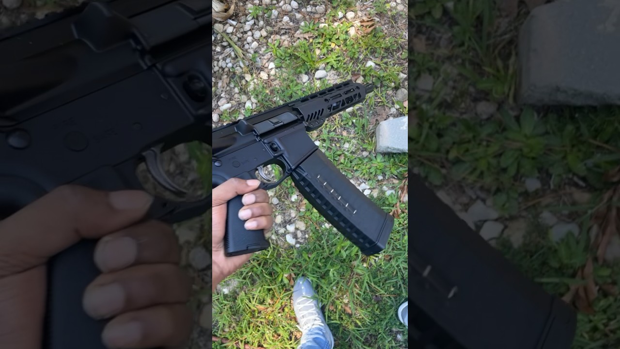Ar pistol with a 60rd mag 🔥
