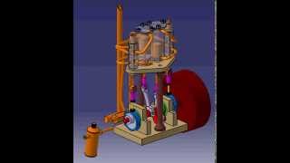 James Watt Engine CATIA DMU Kinematics Simulation