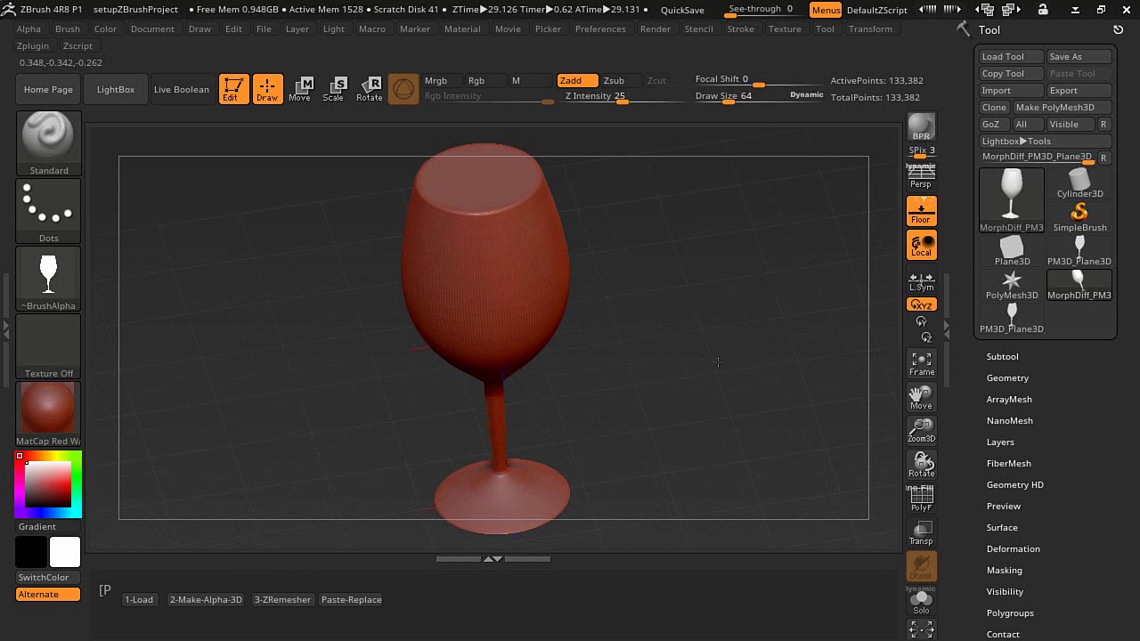 zbrush glass