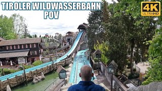 Tiroler Wildwasserbahn POV (Back Seat, 4K 60FPS), Europa Park Mack Log Flume | Non-Copyright