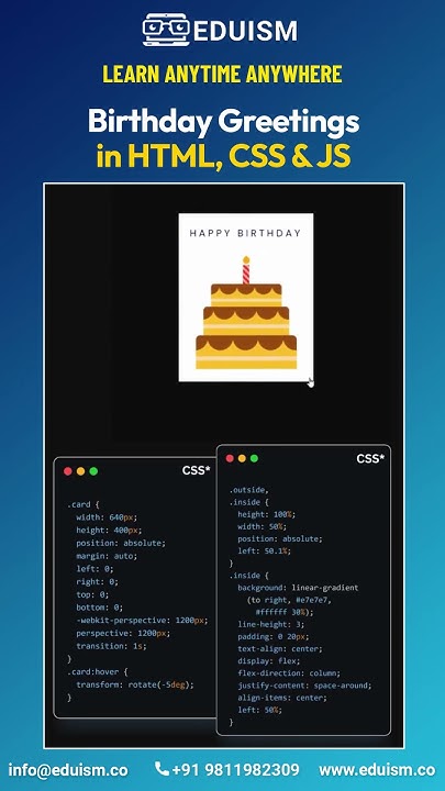 Birthday Greetings in HTML, CSS & JS! #coding #css #html #javascript # ...