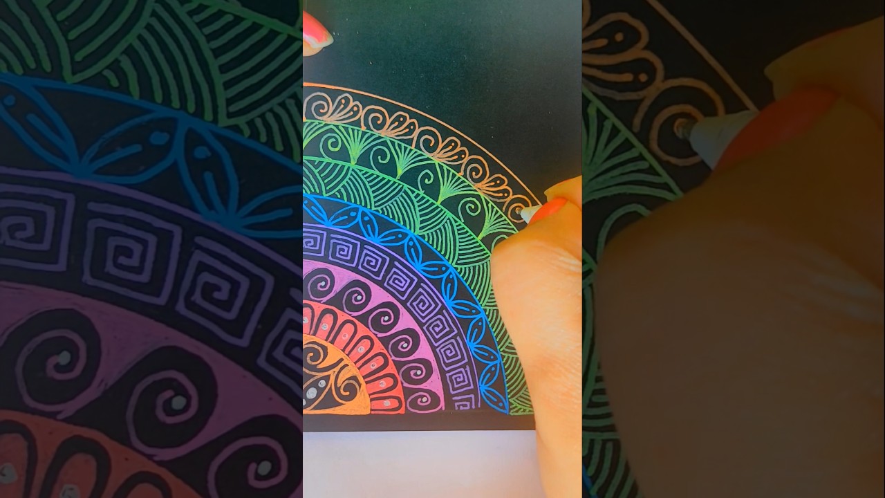 How to draw mandala? Easy mandala with pens for beginners#pens#color#mandala#newyear#viral#trending