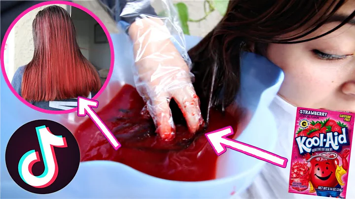 Viral TikTok Hacks! DYING HAIR BRIGHT RED USING KO...