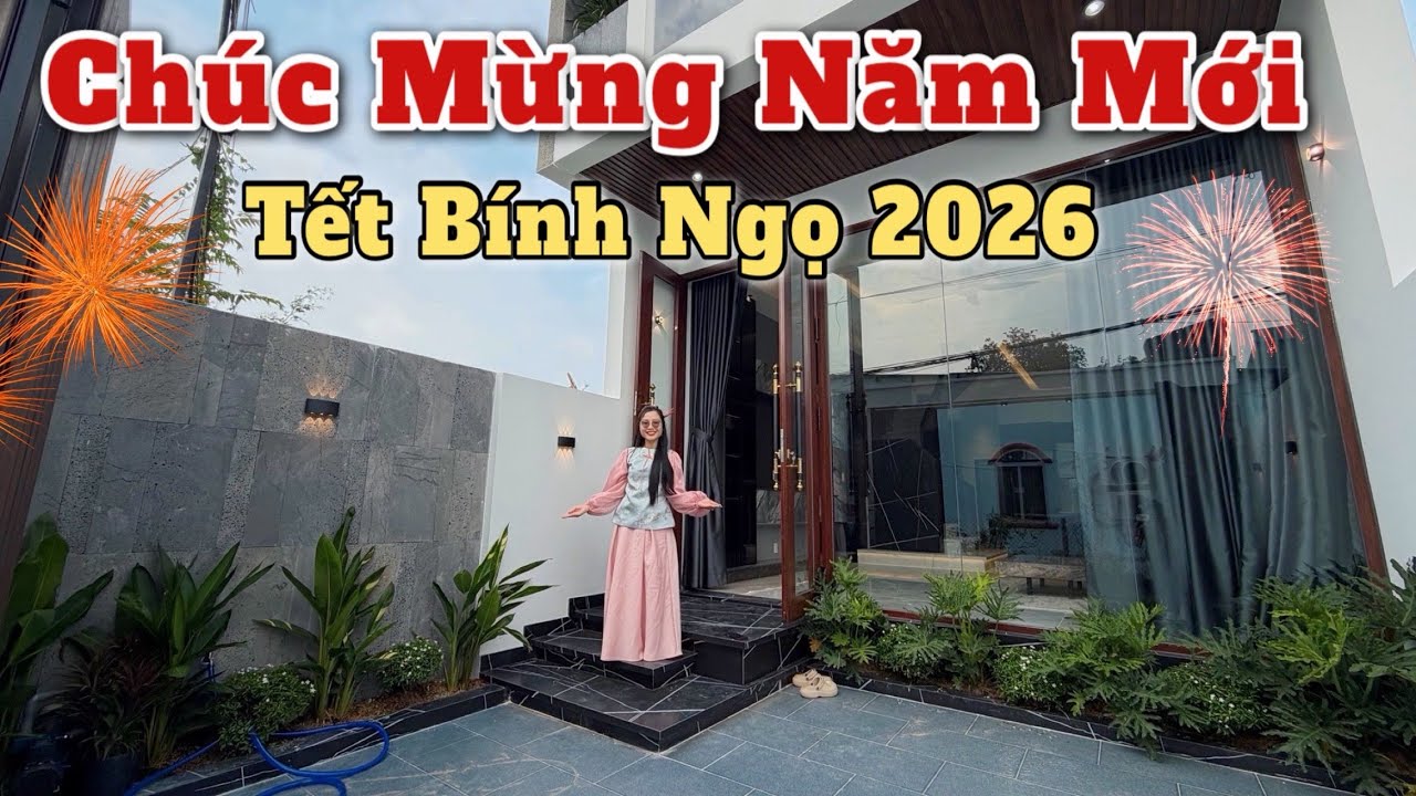 MINH THI CHÚC MỪNG NĂM MỚI TRI ÂN NHÀ ĐẸP ĐẦU NĂM😮Bán nhà đẹp gần chợ hưng long tặng full nội thất