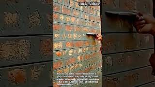 Next-Level Brick Wall Artistry! #oddlysatisfying #heavyequipment #masonry #bricklaying #construction