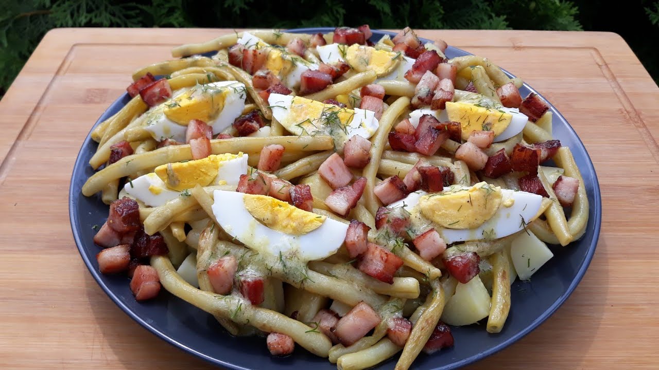 Mega sałatka z fasolką szparagową i ziemniaków.Petarda na jednym talerzu,zastąpi Ci nawet obiad!