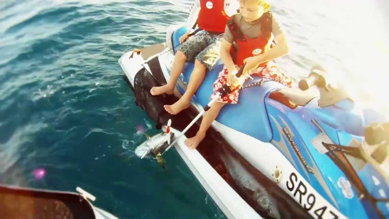6 Year Old Twins Jet Ski Fishing Alone