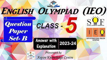 IEO English Olympiad Class 5 2023-24 Set-B | IEO previous year question paper Class 5 #ieo #v86