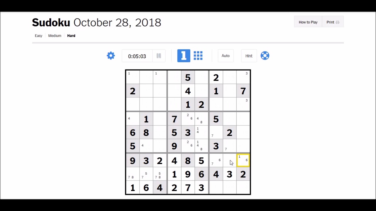 Sudoku dificil resuelto en tiempo real 004 - YouTube