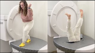 Walking on 100 Layers of Duct Tape in Worlds Largest Toilet Compilation