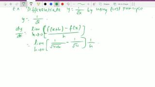 Differentiation : - (Differentiation square root of x and 1/x by first principle) -5