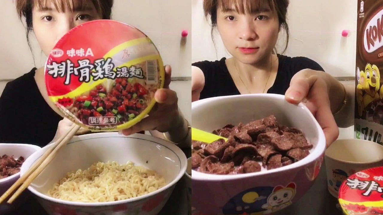 來吃味味a排骨雞麵加極版吃法costco 雀巢巧克力麥片光泉鮮奶吃播eating Show Youtube